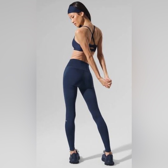 Alo Navy Airlift High Waist 7/8 Legging - Picture 2 of 3